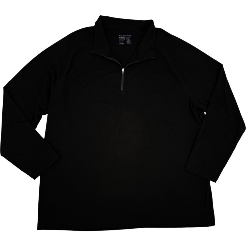FRESH CLEAN THREADS XL Lot 2 Quarter Zip Pullover Black Navy Performance Stretch - Picture 7 of 16